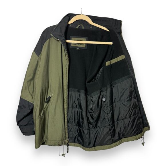 VTG Nylon Jacket Weather Resistant insulated PU-Coated Structure Sport Men L Grn - Picture 2 of 13